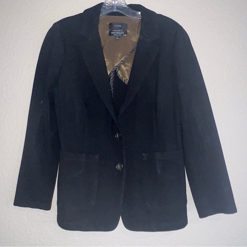 J. Crew Black Patrick Patch Pocket Blazer Jacket Sz 8